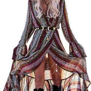 Elegant High-Low Floral Dress